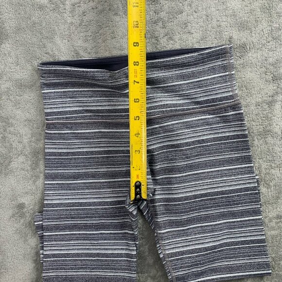 Lululemon Leggings Womens 2 Wunder Under Cropped Striped Athleisure Workout Gym - Picture 6 of 11